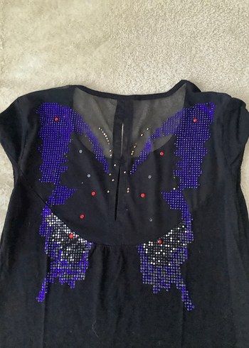 kelebek desenli tişört - Görsel 2