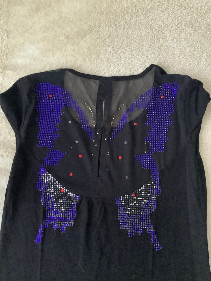 kelebek desenli tişört - Görsel 2