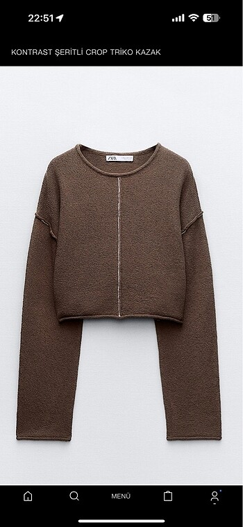 Zara Crop Triko Kazak
