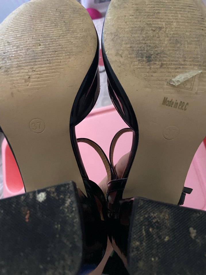 Siyah Tokalı Blok Topuklu Kadın Abiye Ayakkabı - Görsel 4