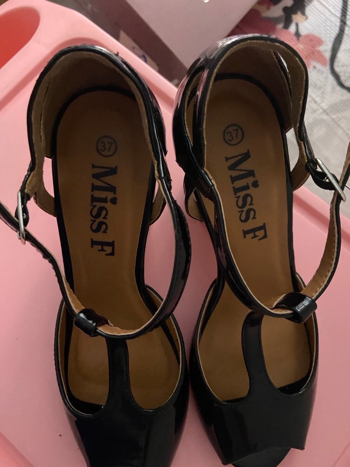 Siyah Tokalı Blok Topuklu Kadın Abiye Ayakkabı - Görsel 3