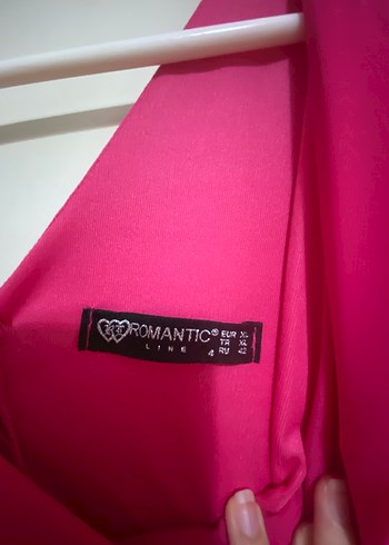 Pembe V Yaka Uzun Abiye Elbise - Görsel 3