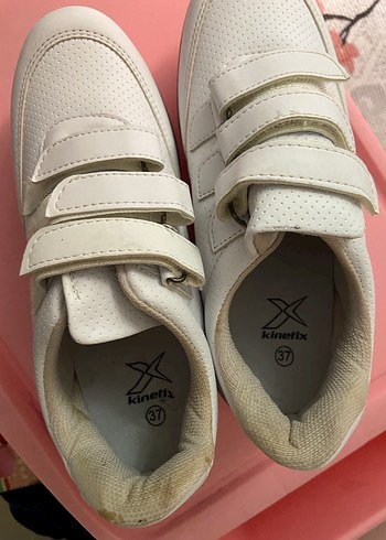 Beyaz Cırt Cırtlı Platform Spor Ayakkabı - Görsel 2