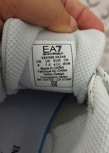 41 Beden EA7 Emporio Armani Beyaz unisex Spor Ayakkabı