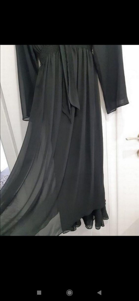 Siyah Uzun Kollu Gotik Uzun Elbise - Görsel 2