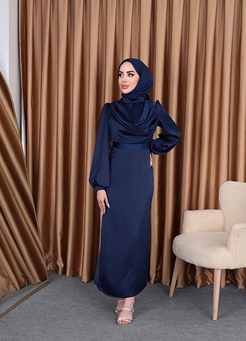 Sözde 1 kez sözde giyildi saten onu büzgülü beli seyar kemerli - Görsel 4