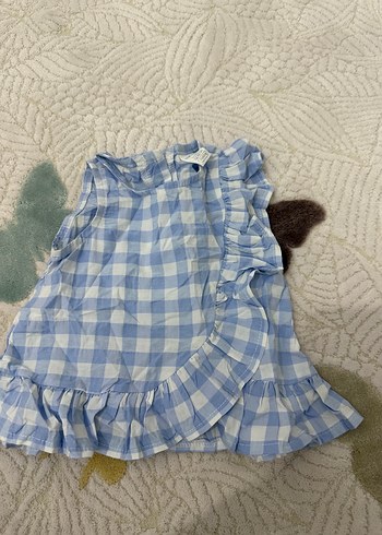 Mavi Ekose Bebek Önlüğü - Görsel 2