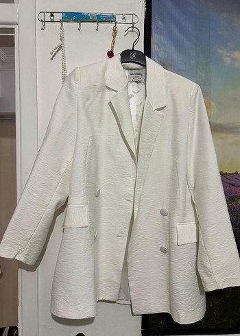 Diğer Düğmeli Beyaz Blazer