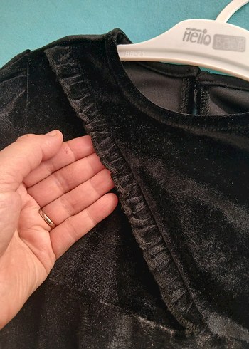 Siyah Kürklü Uzun Kollu Kız Elbisesi - Görsel 2