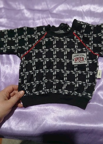 Erkek Çocuk Siyah Örme Sweatshirt - Görsel 2