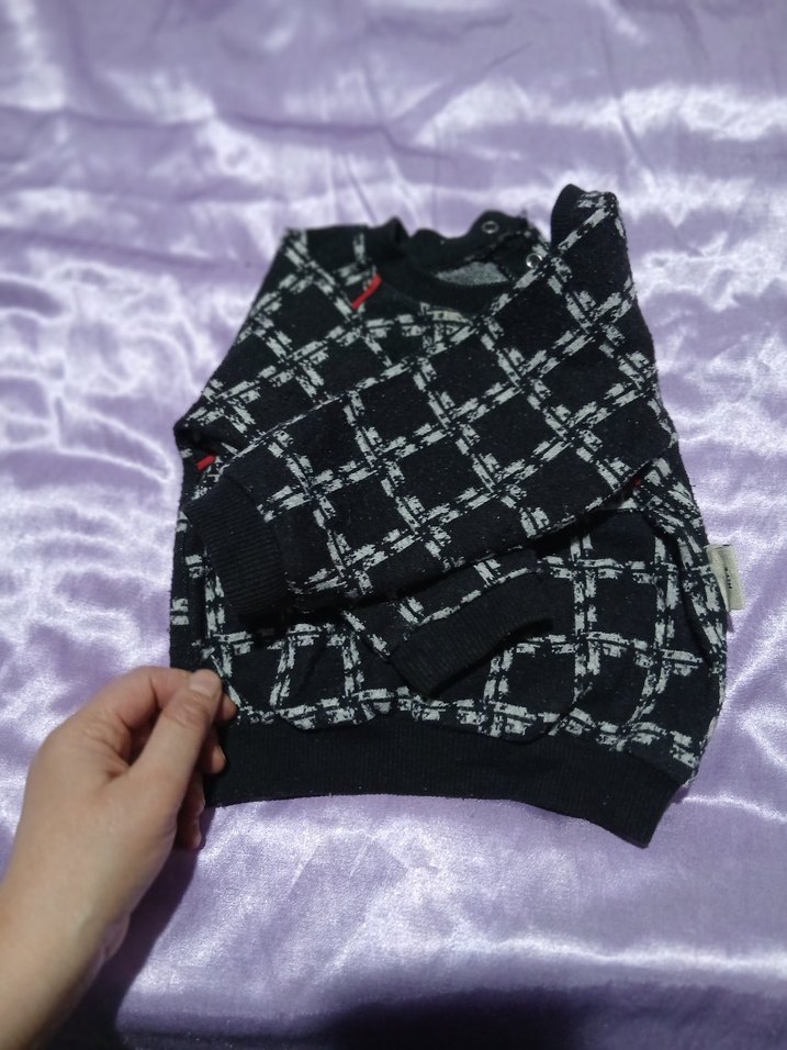 Erkek Çocuk Siyah Örme Sweatshirt - Görsel 3