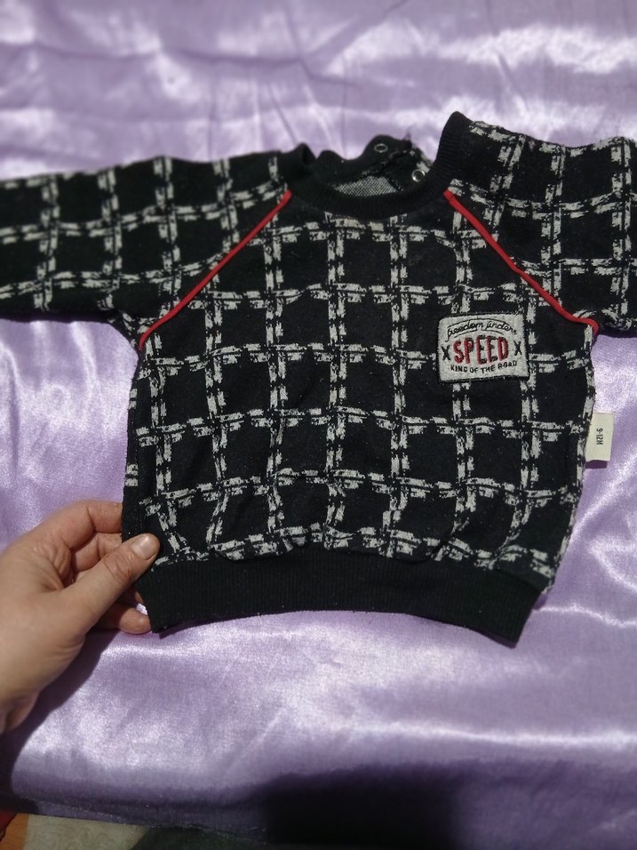 Erkek Çocuk Siyah Örme Sweatshirt - Görsel 2