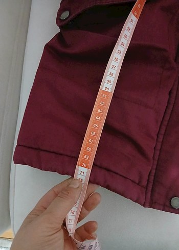 Bordo Kapüşonlu Kadın Mont Kürklü - Görsel 3