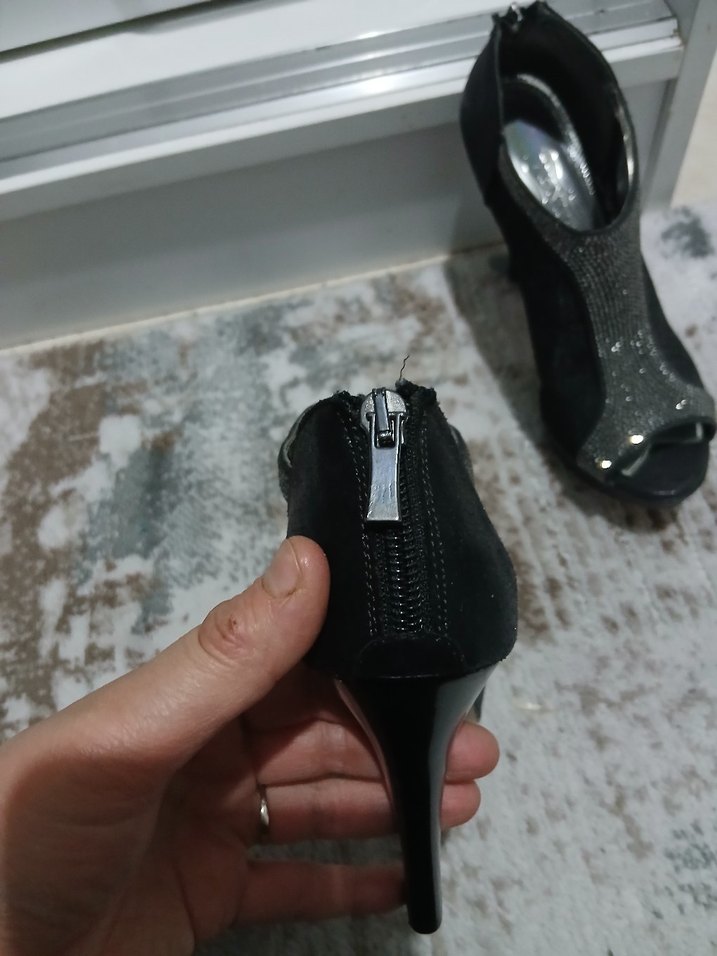 Siyah Platform Topuklu Ayakkabı - Görsel 4