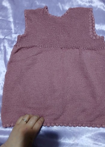 Kız Çocuk Mor Örme Kolsuz Elbise - Görsel 3