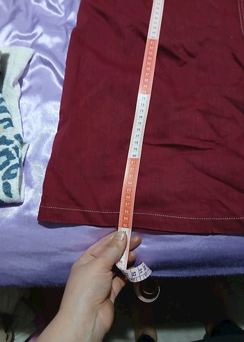 Bordo Nakışlı Bohem Kadın Keten Etek - Görsel 7