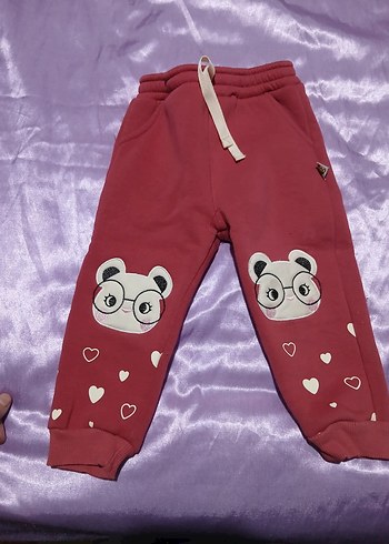 Kız Çocuk Pembe Nakışlı Rahat Eşofman - Görsel 2