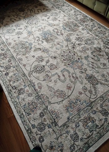 Desenli yeşil krem tonlarında Halı - Görsel 6