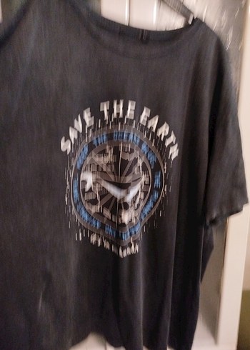 Kadın Siyah Baskılı Kısa Kollu Tişört - Görsel 5