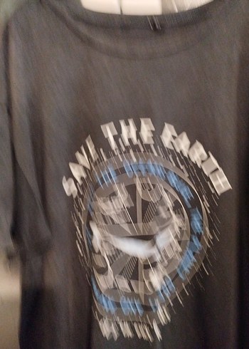 Kadın Siyah Baskılı Kısa Kollu Tişört - Görsel 2