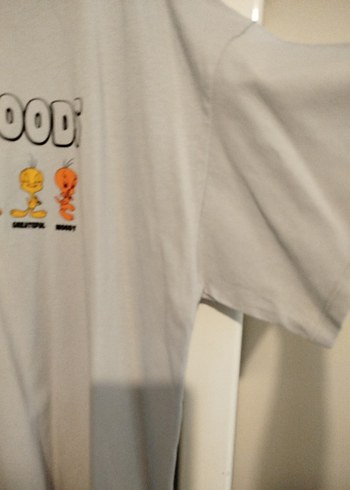 Gri Baskılı Kadın Tişört - Görsel 4