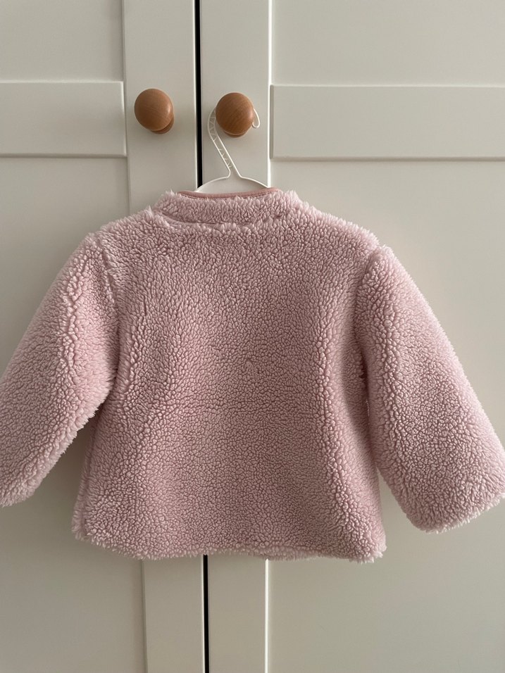 H&M Kız Çocuk Pembe Peluş Fermuarlı Mont - Görsel 2