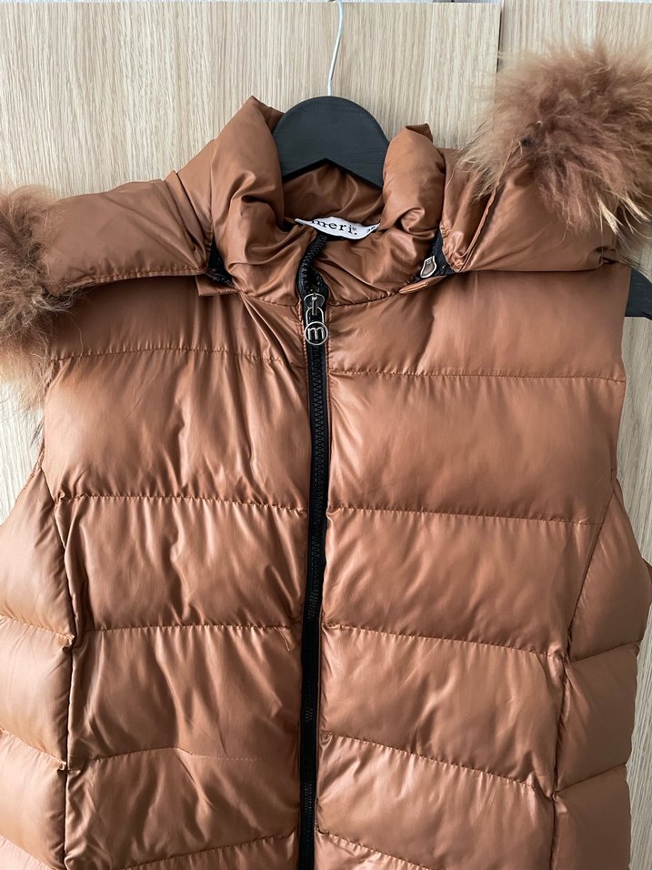 Kahverengi Kürklü Kadın Yelek - Görsel 2