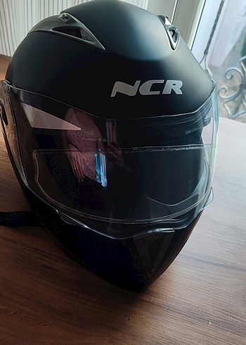 NCR Çene Açılır Mat Siyah Güneş vizörlü kask