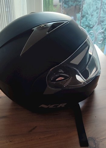 NCR Çene Açılır Mat Siyah Güneş vizörlü kask - Görsel 5