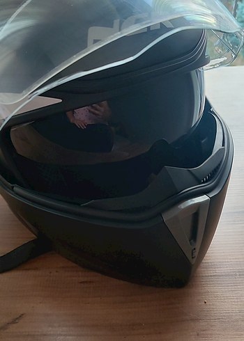 NCR Çene Açılır Mat Siyah Güneş vizörlü kask - Görsel 3