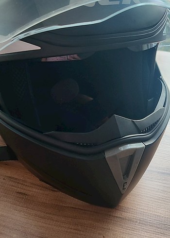 NCR Çene Açılır Mat Siyah Güneş vizörlü kask - Görsel 2