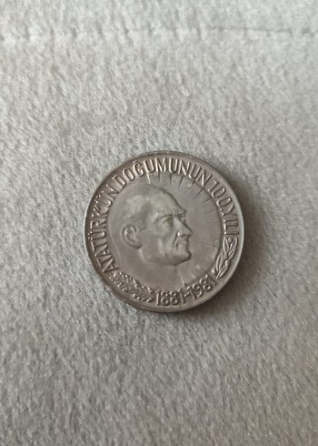 1981 1 Lira Atatürk'ün Doğumunun 100.Yılı Gümüş Hatıra Para - Görsel 2