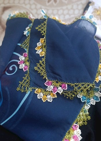 Çok Renkli Dantel Detaylı Bohem Kadın el emeği yazma - Görsel 5