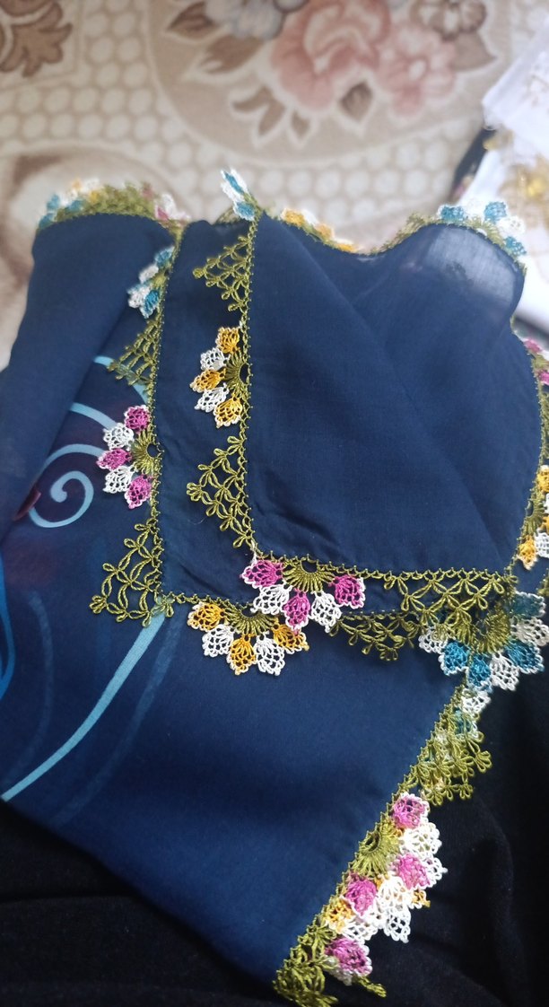 Çok Renkli Dantel Detaylı Bohem Kadın el emeği yazma - Görsel 5