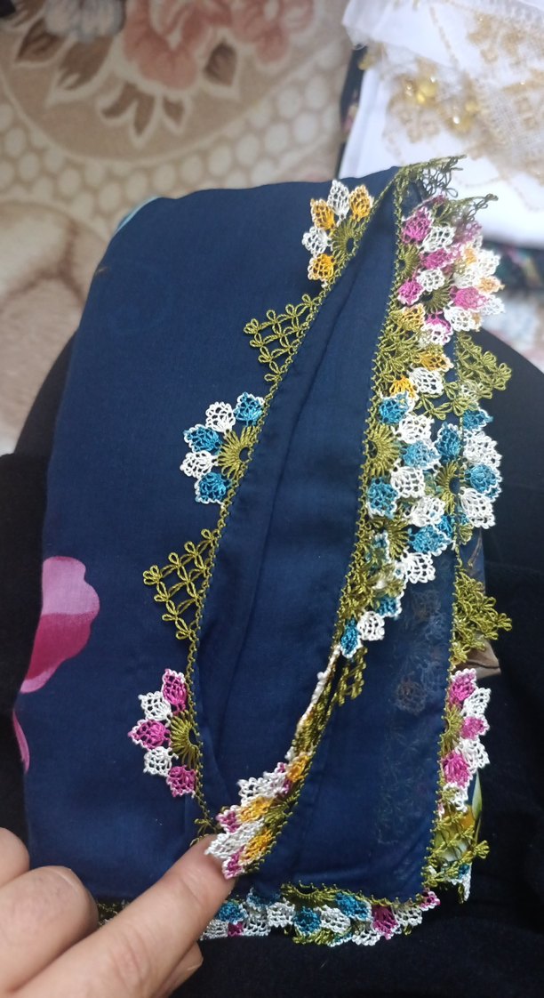 Çok Renkli Dantel Detaylı Bohem Kadın el emeği yazma - Görsel 2