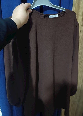 Kadın Kahverengi Uzun Kollu Salaş Tunik - Görsel 2