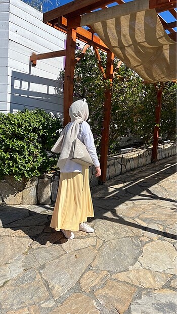 Sarı İnce Yazlık Etek