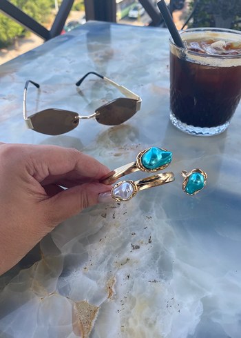 Turkuaz Taşlı Bohem Bilezik - Görsel 5