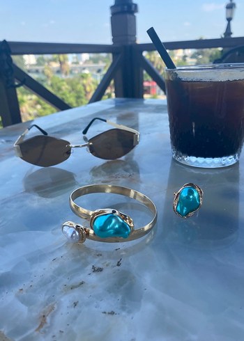 Turkuaz Taşlı Bohem Bilezik - Görsel 2