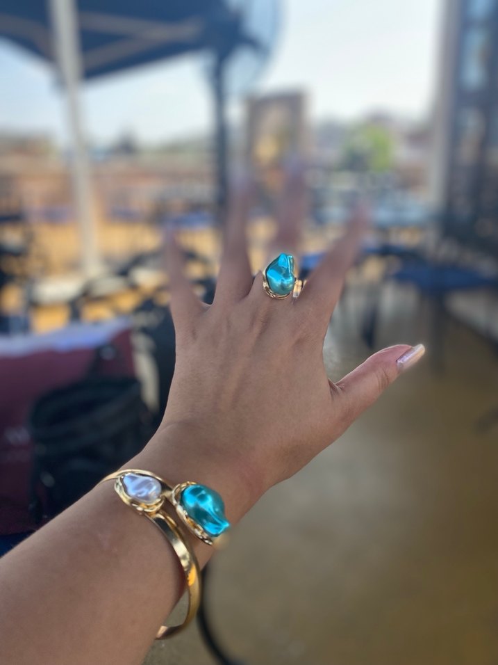 Turkuaz Taşlı Bohem Bilezik - Görsel 3