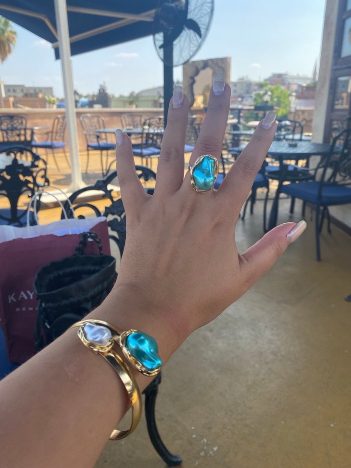 Turkuaz Taşlı Bohem Bilezik - Görsel 4