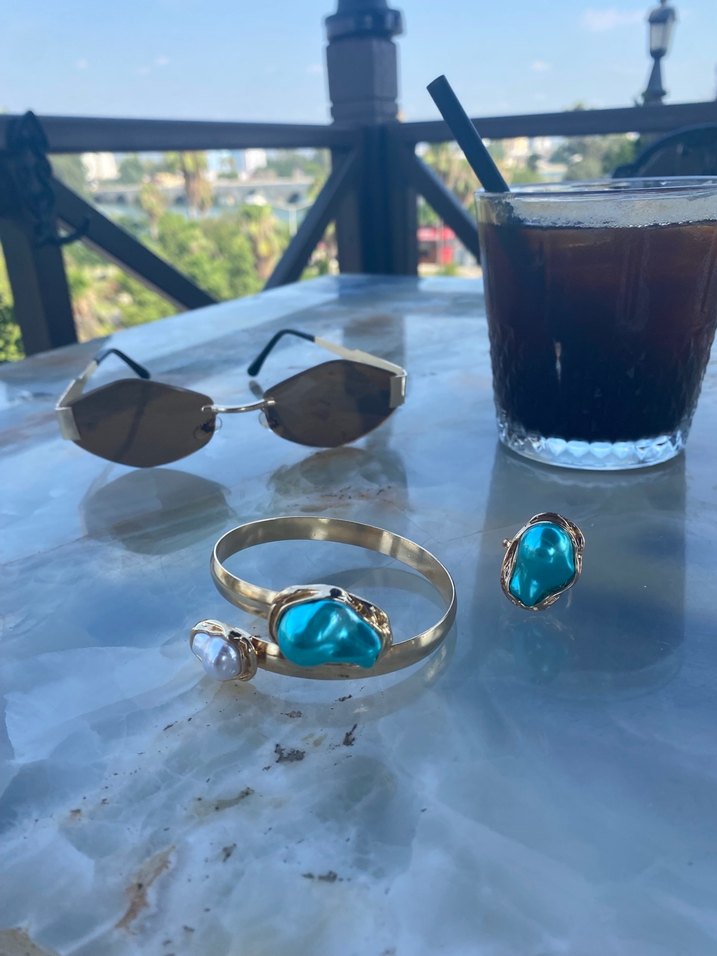 Turkuaz Taşlı Bohem Bilezik - Görsel 2