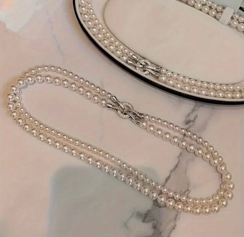 İnci Boncuklu Midi Boy Kadın Kolye - Görsel 2