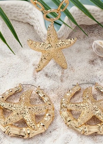 Zincir Detaylı Altın Yıldız Kolye - Görsel 3