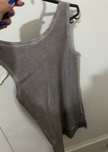 Zara Gri Kolsuz Kadın Atlet, Dantel Detaylı