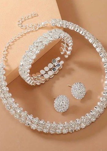 Accessorize Beyaz Payetli Kadin Taki Seti