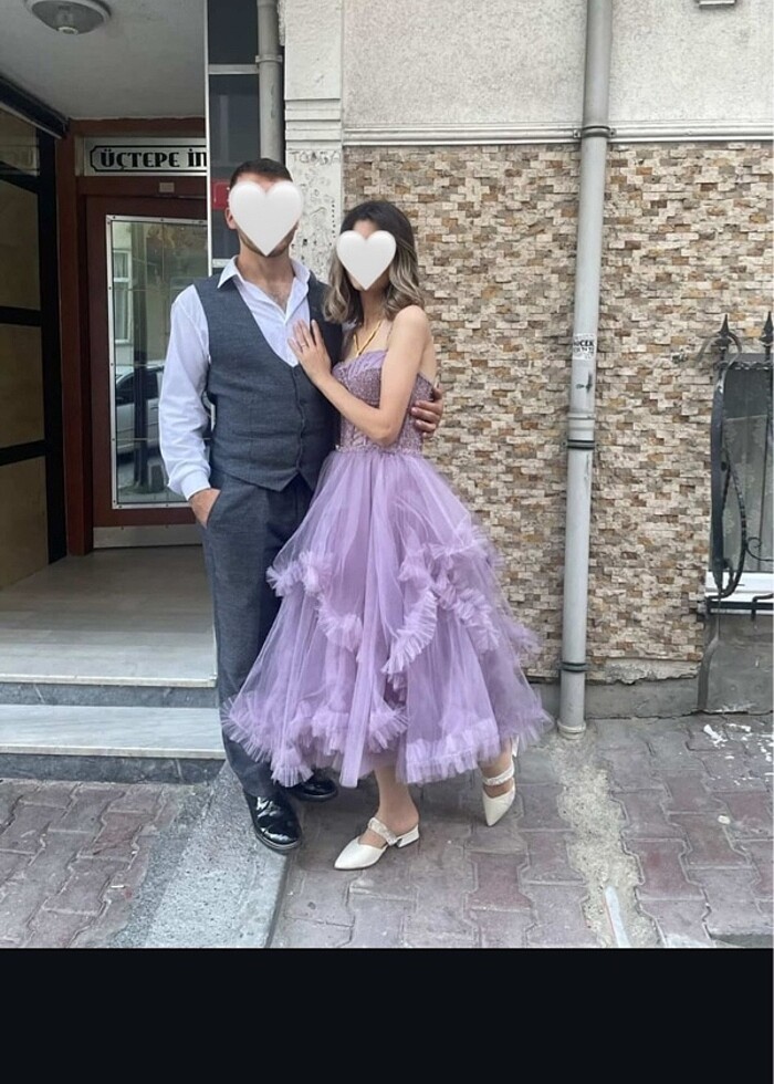 Lila abiye elbise - Görsel 2