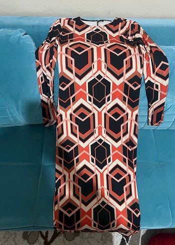 Zincir Detaylı Uzun Kollu Kadın Uzun Elbise - Görsel 2