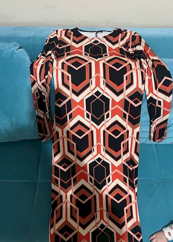 Zincir Detaylı Uzun Kollu Kadın Uzun Elbise - Görsel 3