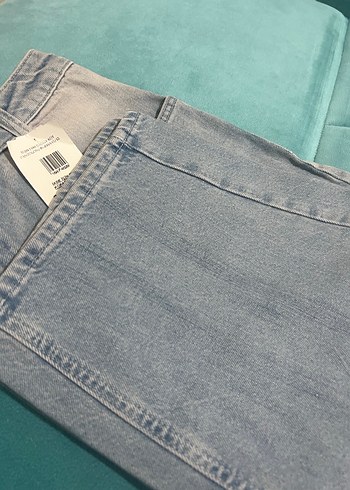 Kadın Mavi Batik Desenli Bol Kesim Denim Pantolon - Görsel 7